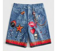 Herren Y2K Muster Jeans Casual Shorts für den Sommer