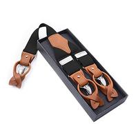 Herren Zahnspangen Y Form - 1Pc 3.5 * 125Cm Fashion Elastic Herren 6 Clips Hosenträger X-Back Strap Hosenträger Casual Sling Male Jockstrap Business Arbeit Hosenträger, Schwarz