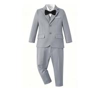 Herrenanzüge Formale Smokings Slim Fit Jungen Anzug Set für Hochzeit Outfit Teen Jungen Kleid Kleidung, Hellgrau, 12