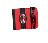 Herrengeldbörse - A.C. Milan Fußball, Schwarz und Rot - Öffnung mit Gummiband - Geldbörse mit Magnetverschluss - mehrere Innenfächer - Kindergeldbörse - Fußballmannschaften Serie A - Mailänder Fan