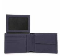 Herrengeldbörse mit Münzfach und Dokumentenklappe Black Square blau - Farb-Varianten: Blau