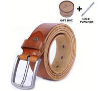 Herrengürtel aus Rindsleder, mit Box, khaki