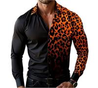 Herrenhemd Langarm Modernes Hemd Männer Mit Animal Print Business Herren