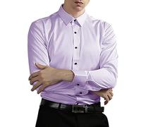 Herrenhemden, Urban Classics - Business-Hemden, Freizeithemden, Hochzeit, Party, Hemd, einfarbig, normale Passform, formelles Hemd, Button-Down, Langarm-Shirt, bügelfreies Hemd, Anzug, Unterhemd,