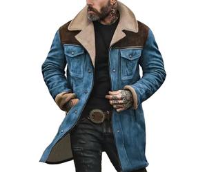 Herrenjacken Blend Sommerjacke Übergangsjacken Coole Kışlık Lammfell Jacke Herren Lederjacken Übergangsjacke Sakko Collegejacke College Warm Wildlederjacke Herren Blau L