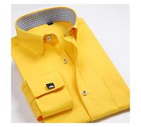 □□ □□ Herrenkleid Hemden Lose Französisch Manschette Regular Fit Gestreiftes Geschäft Langarm Manschettenknöpfe Casual (Color : Fs21, Size : M.)