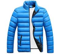 Herrenmantel Winter 3in1 Ohne Kapuze Wärme Arbeitswinterjacken Herren Sehr Warme Puffer Jacke Baustellen Zipper Winter Running Arbeits Steppjacke Leicht Jogging Herren Daunenjacke Himmelblau XXL