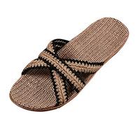 Herrenmode Anti-rutsch Leinen Home Indoor Toe Flache Schuhe Strand Hausschuhe Herren Anti-rutsch-leinen Hause Sommer Offene Zehe Wohnungen Beach Sandalen Herren Damen Leicht