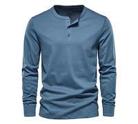Herrenmode Frühling Sommer lässig langärmeliges einfarbiges T-Shirt-Oberteil mit Rundhalsausschnitt