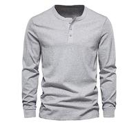 Herrenmode Frühling Sommer lässig langärmeliges einfarbiges T-Shirt-Oberteil mit Rundhalsausschnitt