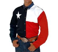 Herrenmode Muster Bedrucktes Freizeithemd Lose Revers Button Down Hemd USA Flagge Element 3D Bedruckt Langarm Strickjacke