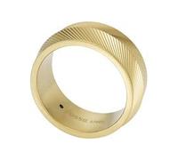 Herrenring Harlow Linear Texture aus Edelstahl, IP Gold