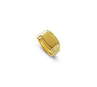 Herrenring Siegelring Silber massiv poliert eckig aus 925 Sterling Silber Echtgold vergoldet handgemacht minimalistisch modern | Männerschmuck aus Deutschland mit Geschenkbox (Gold, 64)