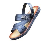 Herrensandalen rutschfeste Strandsandalen Weiche Sohle Sandaletten Atmungsaktiv Leder Sandales Casual Outdoorsandalen Flache Leichte Wandersandalen Bequeme Trekkingsandalen Modische Ledersandalen