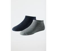 Herrensneaker-Socken 2er-Pack Organic Cotton nachtblau/grau meliert - 95/5 39/42