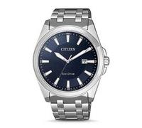 Herrenuhr aus Edelstahl mit Eco Drive und Datum