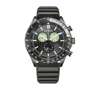 Herrenuhr aus Edelstahl mit Eco-Drive und Silikonband