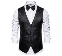 Herrenweste Mit Paisleymuster Und Blumenmuster - Leichte, Luxuriöse, Einreihige Weste In Volltonfarbe Mit Taschen, Weste Aus Jacquard Mit Blumenmuster, Passendes Westen-Anzug-Set Für Hochzeiten,