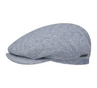 Herringbone Cotton Mix Flatcap by Stetson blau S (54-55 cm)