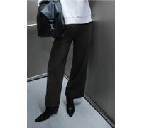 Street One Studio Frauen Herringbone Wide Leg Hose in Schwarz, Gr: 44