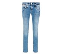 Slim-fit-Jeans HERRLICHER "Pitch Slim Denim", Damen, Gr. 32, Länge 30, after rain, Denim/Jeans, Obermaterial: 78% Baumwolle, 19% Polyester, 3% Elasthan, slim fit lang, Jeans Slim-fit-Jeans, aus Stretc