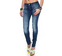 Herrlicher Damen Slim Jeanshose Pitch Denim Powerstretch, Gr. W24/L32 (Herstellergröße: 24), Blau (bliss 634)