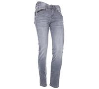 Herrlicher Pearl Slim Stretchjeans Mid Waist Damen Reused Denim Damen, Farbe:grau, Hosengrößen:W27, Hosenlänge:L30