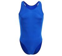 Herrn Männer Sheer Unterhemd einteilig Mankini Body Rückenfrei Tanga Trikot Badeanzug Unterwäsche Racerback Sportunterwäsche Dunkelblau Einheitsgröße