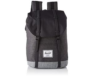 Herschel Rucksack Retreat, Black Crosshatch/Black/Raven Crosshatch, Taglia unica, Casual