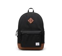 Herschel Unisex-Erwachsene Youth Heritage Backpack Schulrucksäcke für Kinder, Schwarz/Sattelbraun, 26 L