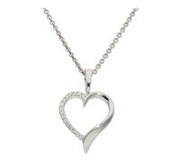 Herz Anhänger 925 Silber rhodiniert mit Zirkonia Steinen JL20-02-1358 JuwelmaLux
