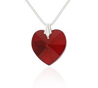 Herz Anhänger Herzkette mit Swarovski Elements Kristall Damenkette Silber 925