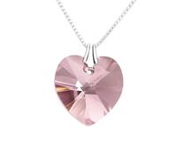 Herz Anhänger Herzkette mit Swarovski Elements Kristall Damenkette Silber 925