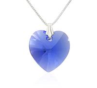 Herz Anhänger Herzkette mit Swarovski Elements Kristall Damenkette Silber 925