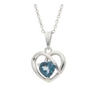 Herz Anhänger Weißgold 585 Blautopas London Blue JL10-02-2395 JuwelmaLux