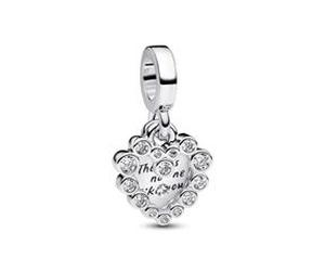 Herz Charm aus Sterlingsilber mit Zirkonia
