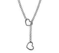 Herz-Choker-Halskette - Punk-Herz-Anhänger, Damen-Herz-Kette, Titanstahl, Liebes-Halskette, Herz-Ring, Slip-Kette, Choker, Y-Form, für Mädchen, Freundin, Ehefrau, Refer to description, Titanstahl