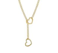 Herz-Choker-Halskette - Punk-Herz-Anhänger, Damen-Herz-Kette, Titanstahl, Liebes-Halskette, Herz-Ring, Slip-Kette, Choker, Y-Form, für Mädchen, Freundin, Ehefrau, Refer to description, Titanstahl
