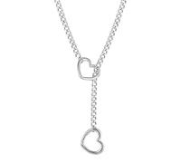 Herz-Choker-Halskette - Punk-Herz-Anhänger, Damen-Herz-Kette, Titanstahl, Liebes-Halskette, Herz-Ring, Slip-Kette, Choker, Y-Form, für Mädchen, Freundin, Ehefrau, Refer to description, Titanstahl