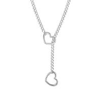 Herz-Choker-Halskette - Punk-Herz-Anhänger, Damen-Herz-Kette, Titanstahl, Liebes-Halskette, Herz-Ring, Slip-Kette, Choker, Y-Form, für Mädchen, Freundin, Ehefrau, Refer to description, Titanstahl