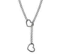 Herz-Choker-Halskette - Punk-Herz-Anhänger, Damen-Herz-Kette, Titanstahl, Liebes-Halskette, Herz-Ring, Slip-Kette, Choker, Y-Form, für Mädchen, Freundin, Ehefrau, Refer to description, Titanstahl