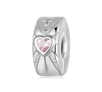 Herz Clip Stopper Charms für Pandora Armband, 925 Sterling Silber Kreuz Schloss Abstandhalter Charms Perlen Schmuckgeschenk für Frau