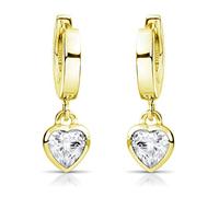 Herz Creolen Silber 925 gold - Zirkonia Ohrringe Kinder vergoldet SO-389-G