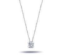 Herz Fassung Halskette Solitär Diamant Weißgold