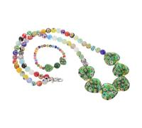 Herz Halskette Armband Satz aus Glas für Damen, Elegant und Romantisch | Leichtes Schmuckset für Reisen und Festliche Anlässe, Komplettes Duo mit Armband, als Geschenk für Frauen