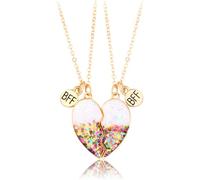Herz Lila Freundschaftskette, Freundschafts-Anhänger-Halsketten-Set Best Friends-Kette, BFF-Halskette, Geburtstagsgeschenk für beste Freunde für 2 Mädchen Geburtstag Geschenke