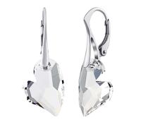 Herz Ohrringe aus Silber 925 mit klaren Swarovski® Crystals Devoted 2 U 17mm