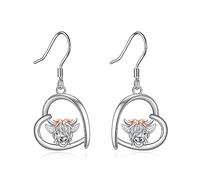 Herz Ohrringe Damen Silber 925 Katzen/Hund/Vogel/Pinguin Ohrhänger Süßes Tier Schmuck Geschenke