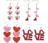 Herz Ohrringe, Rote Herz Ohrringe, Herz Ohrringe für Frauen, Romantische Valentinstag Ohrringes, Ohrringe Herzform, Ohrringe Damen, für Valentinstagsgeschenk für Damen Mädchen