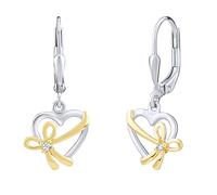 Herz Ohrringe Silber vergoldet mit Zirkonia SILVEGO® Brilliance Zirconia
